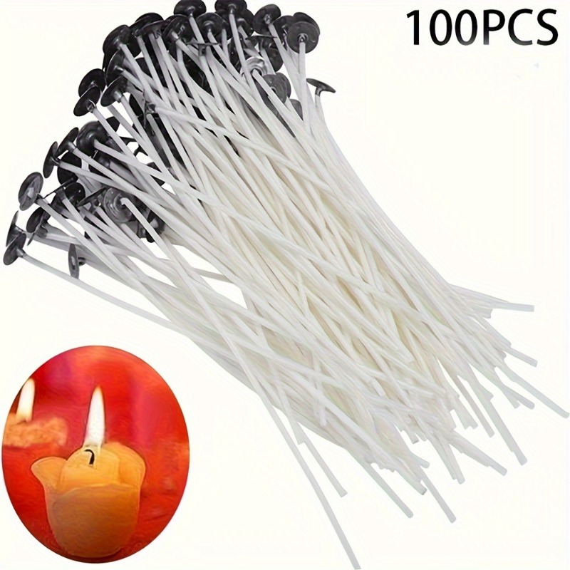 6-20cm 100pc Smokeless Candle  - đánh giá và giá Cotton Wick Pre Tabbed
