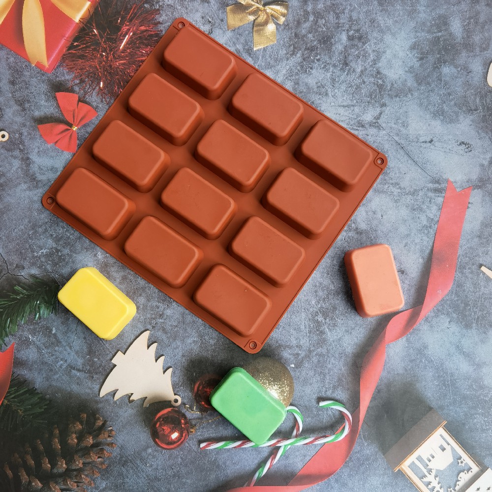12 Cavity Square Silicone Soap - đánh giá và giá Candle Making Experience
